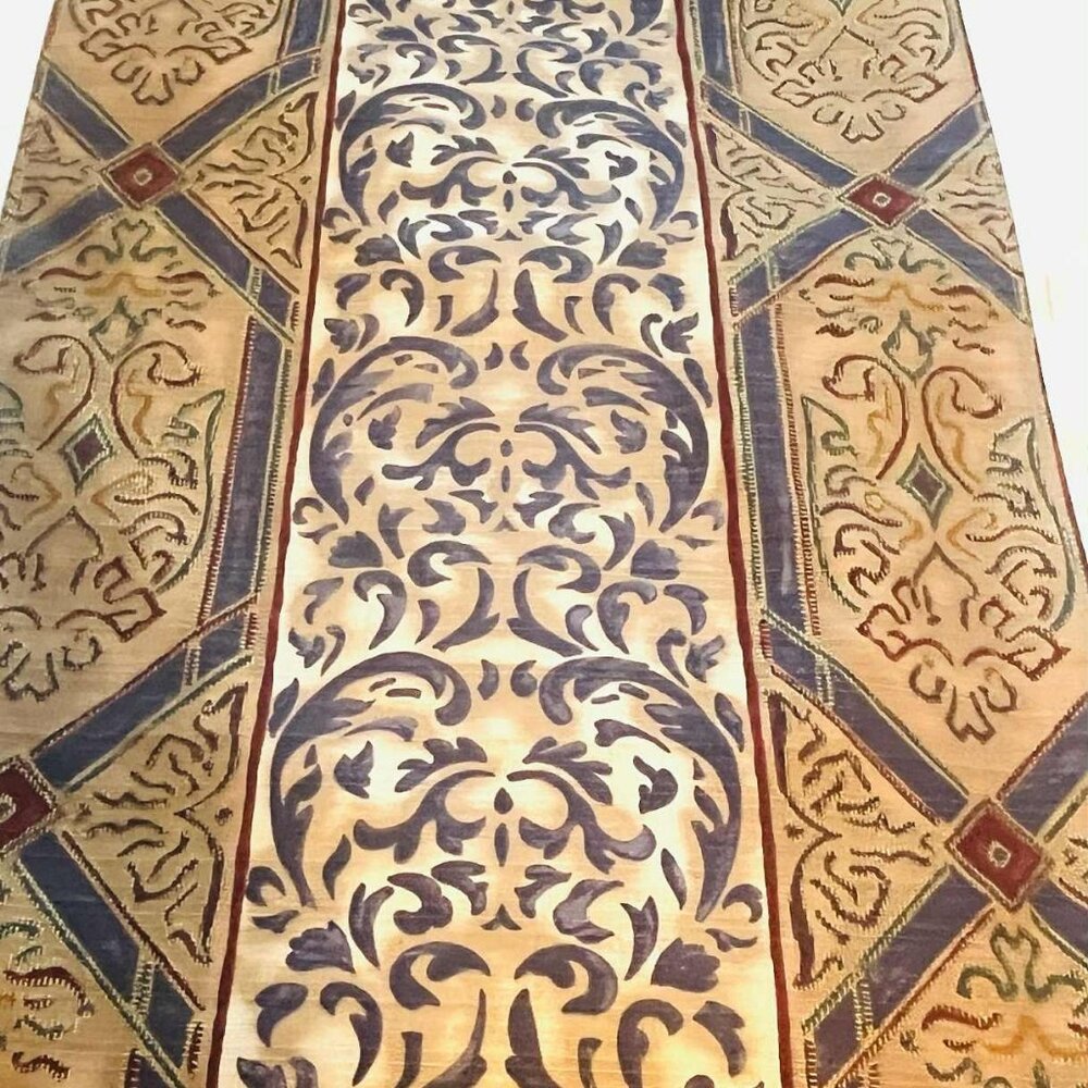 Reversible Arabesque Cotton Table Runner 135x45 cm Handmade NWT